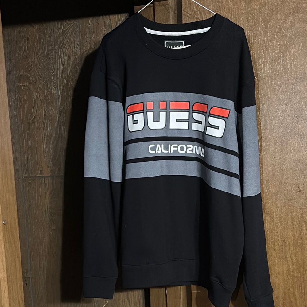 GUESS Black and Gray Men's Sweater